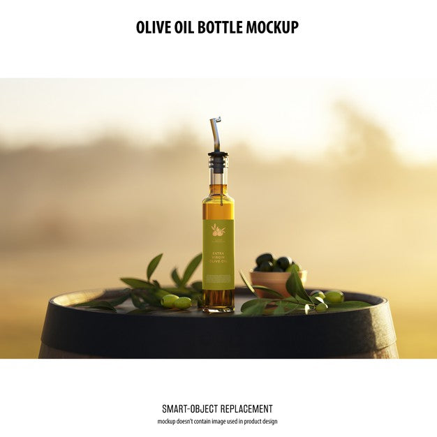 Free Olve Oil Bottle Mockup Psd