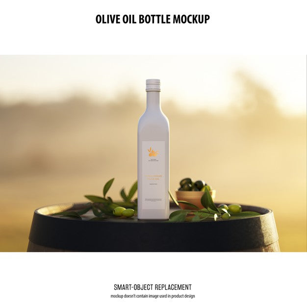 Free Olve Oil Bottle Mockup Psd