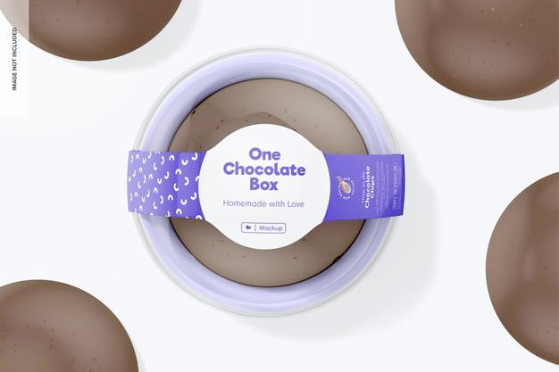 Free One Chocolate Box Mockup, Top View Psd