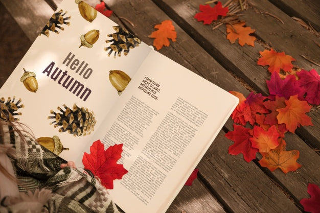 Free Open Book Mockup With Halloween Concept Psd