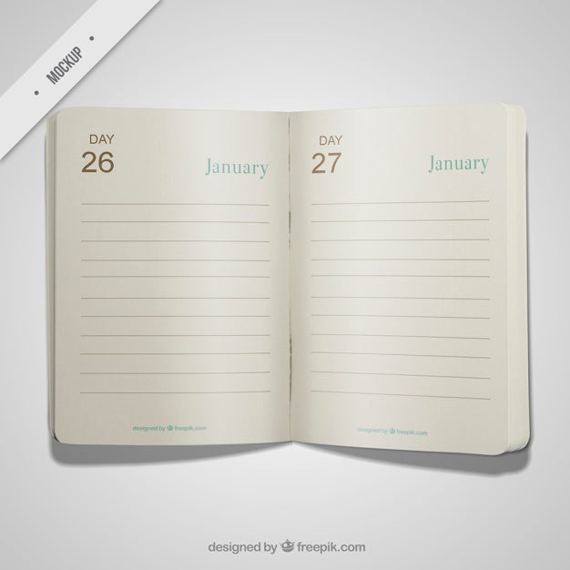 Free Open Diary Mockup Psd