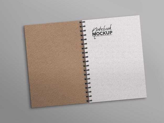 Free Open Noteboook Mockup Psd