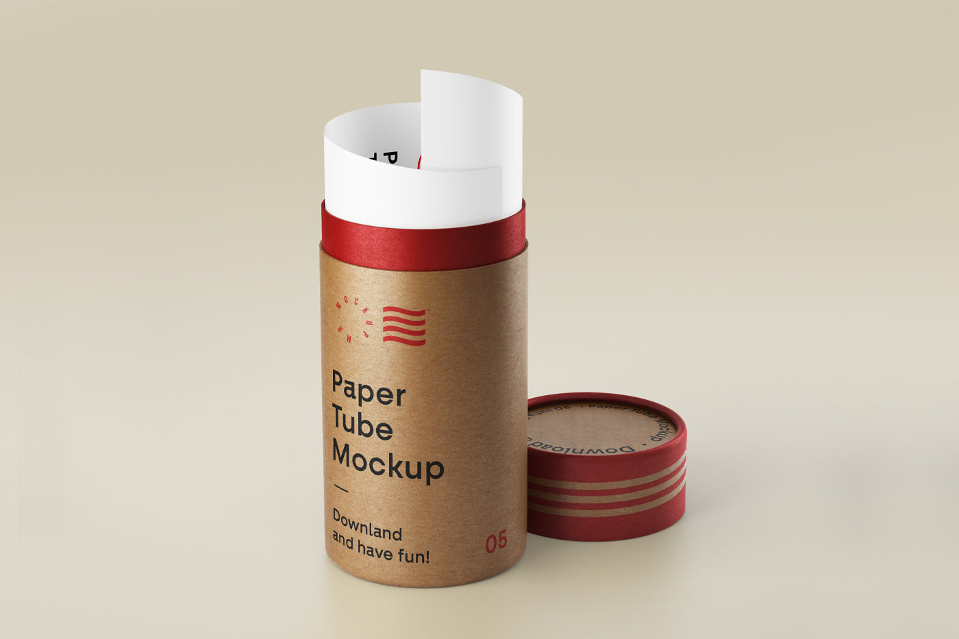 Free Open Paper Tube Mockup