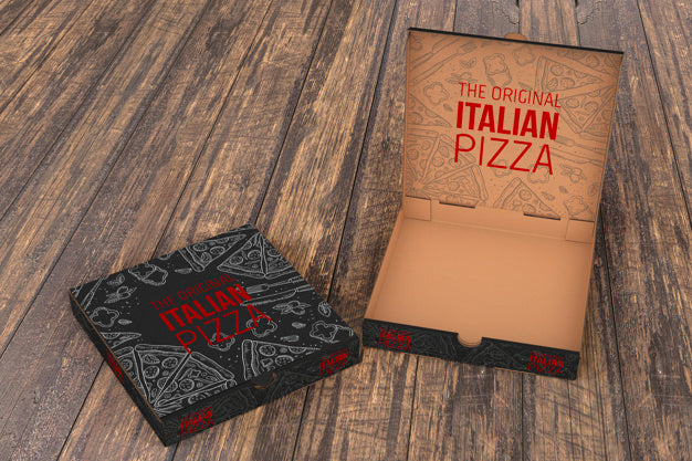 Free Open Pizza Box Mockup Psd