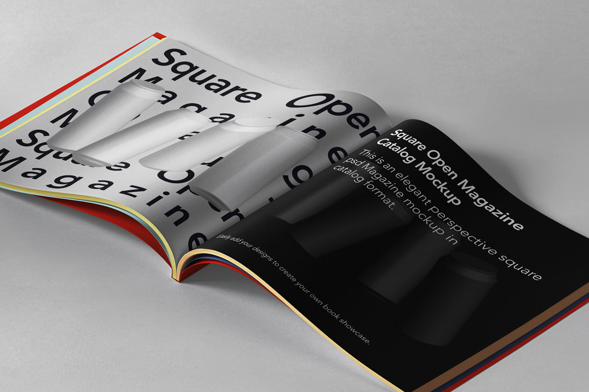 Free Open Square Psd Magazine Mockup