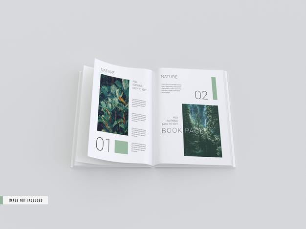 Free Open View Book Inside Pages Mockup Psd