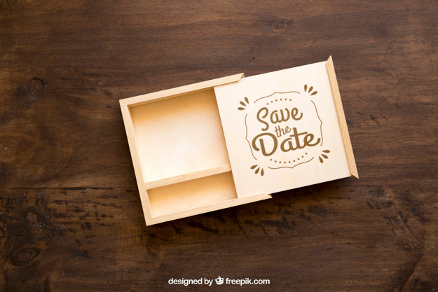 Free Open Wooden Box Mockup Psd