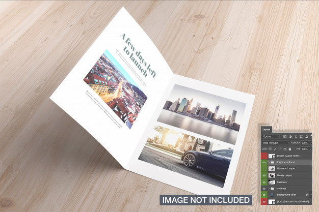 Free Opened Bi-Fold Cover Mockup Psd