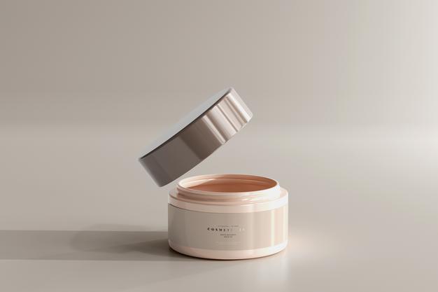 Free Opened Cosmetic Jar Mockup Psd