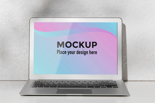 Free Opened Laptop With Screen Mockup Psd