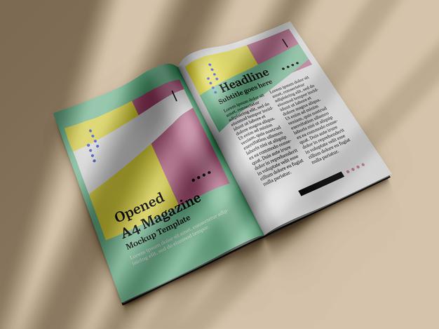 Free Opened Magazine Mockup Psd