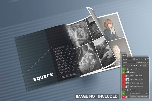 Free Opened Square Magazines Mockup Psd