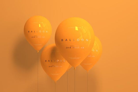 Free Orange Balloon Mockup Psd