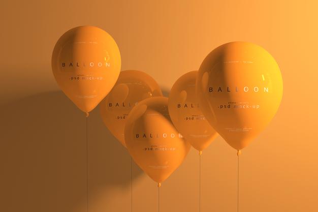 Free Orange Balloon Mockup Psd