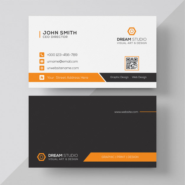 Free Orange Elegant Corporate Card Psd