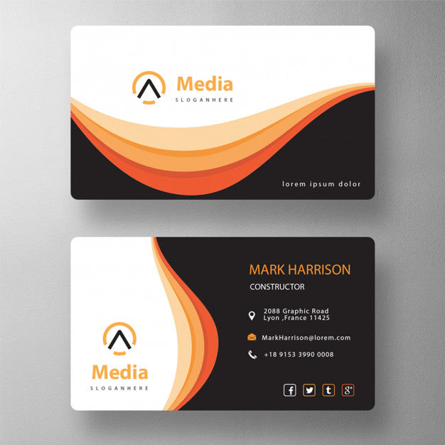 Free Orange Elegant Psd Visit Card Psd