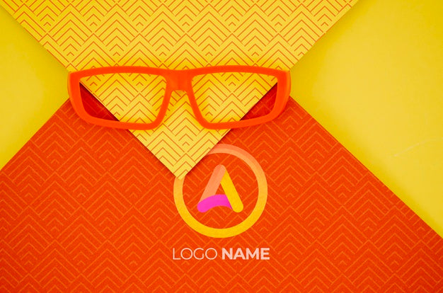 Free Orange Frame Lens With Company Logo Names Psd