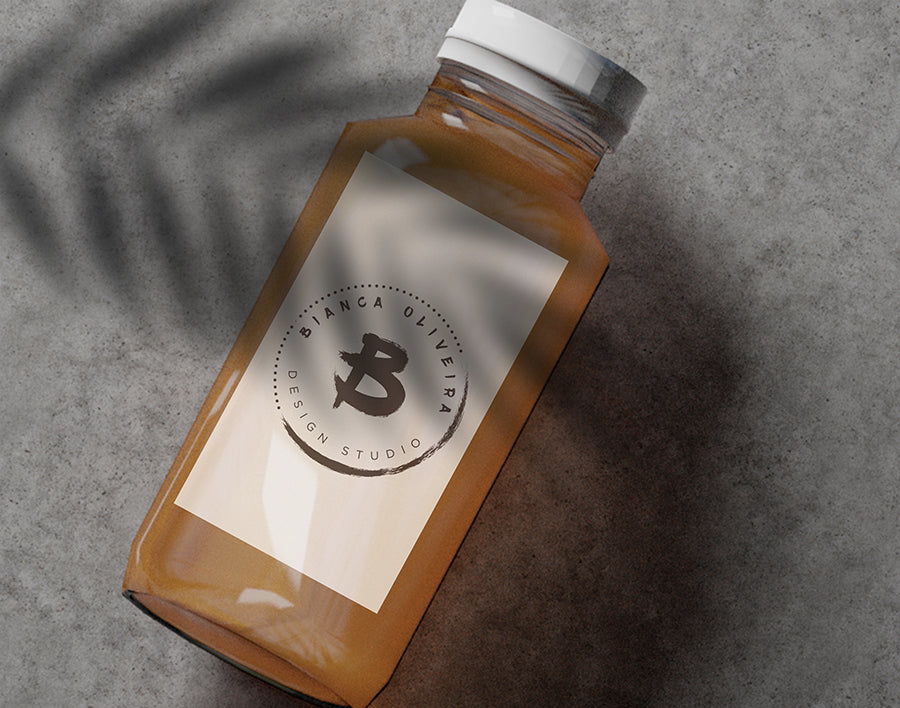 Free Orange Juice Bottle Mockup