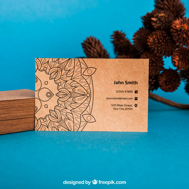 Free Organic Business Card Mockup Psd