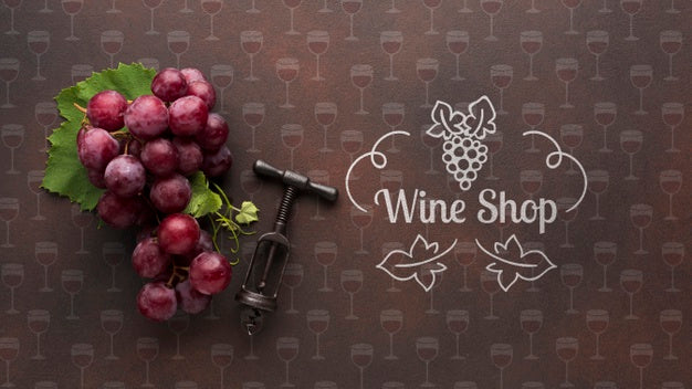 Free Organic Grape With Corkscrew Beside Psd