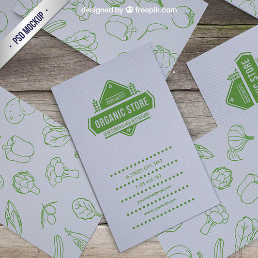 Free Organic Store Card Mockup Psd