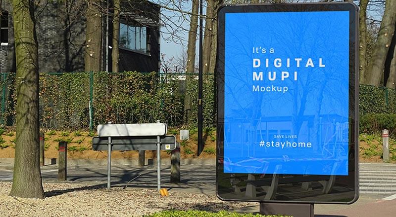 Free Outdoor Advertising Digital Backlit Mupi Mockup Psd