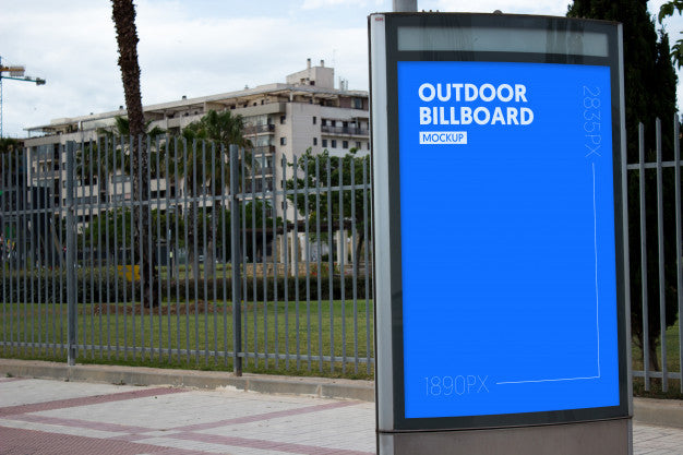 Free Outdoor Billboard Next To Park Psd