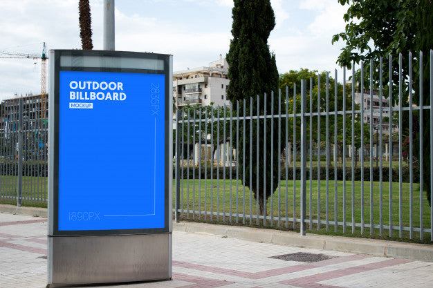 Free Outdoor Billboard Next To Park Psd