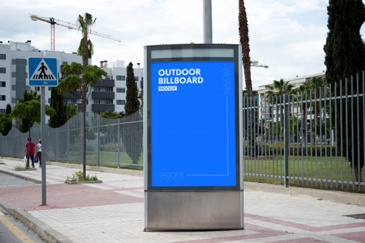 Free Outdoor Billboard Next To Park Psd