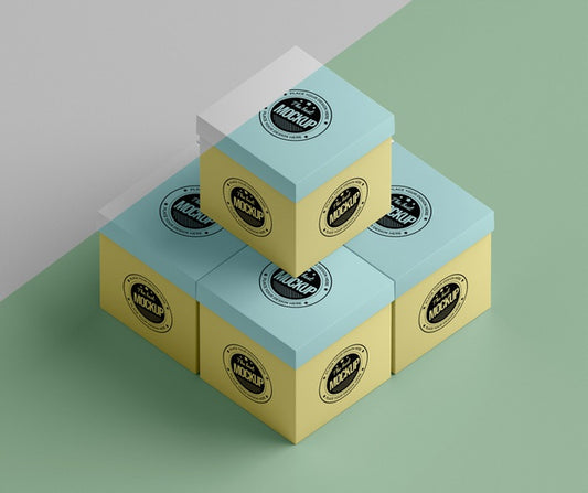 Free Packaging Box Mock-Up Arrangement Psd