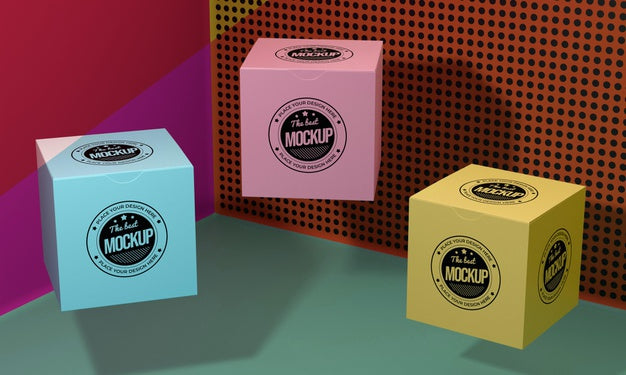 Free Packaging Box Mock-Up Arrangement Psd