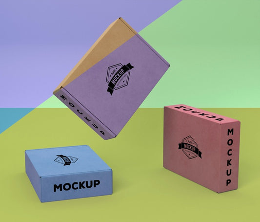 Free Packaging Box Mock-Up Arrangement Psd