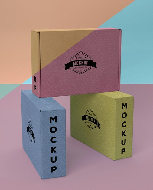 Free Packaging Box Mock-Up Arrangement Psd