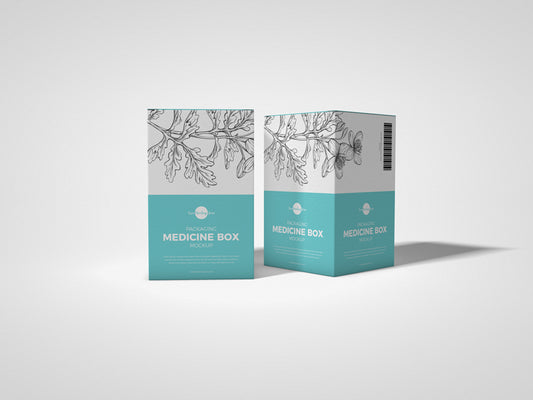 Free Packaging Medicine Box Mockup