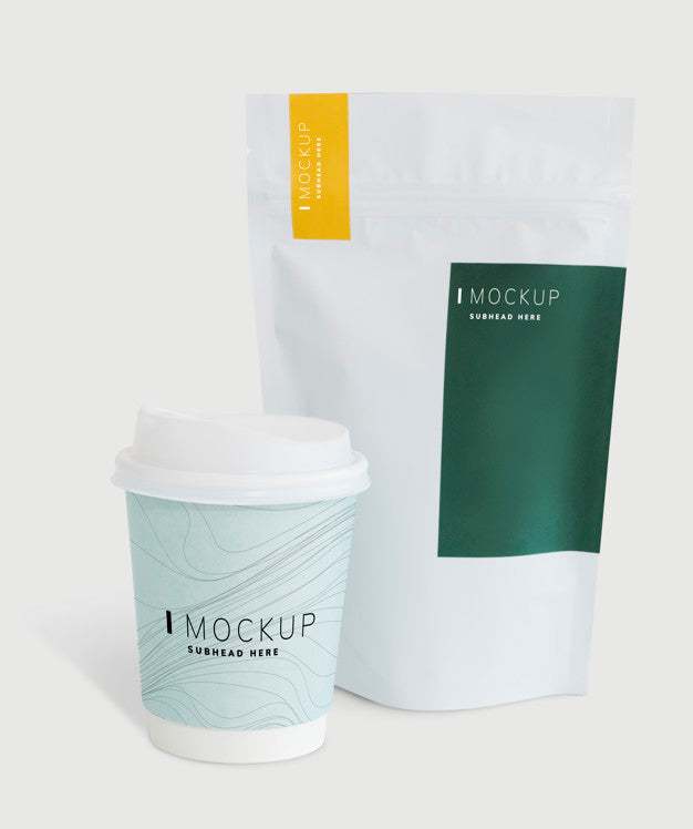 Free Packaging Mockup For A Coffee Shop Psd