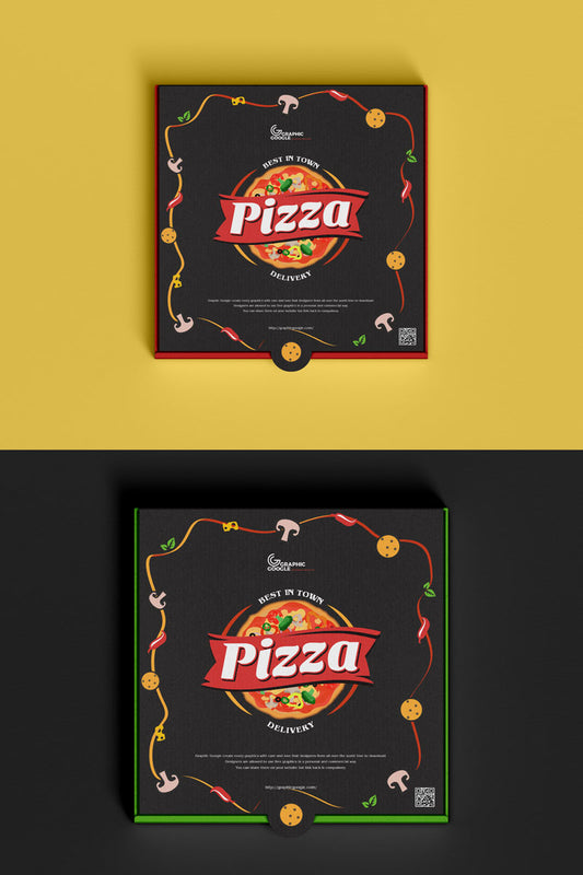 Free Packaging Pizza Box Mockup Psd
