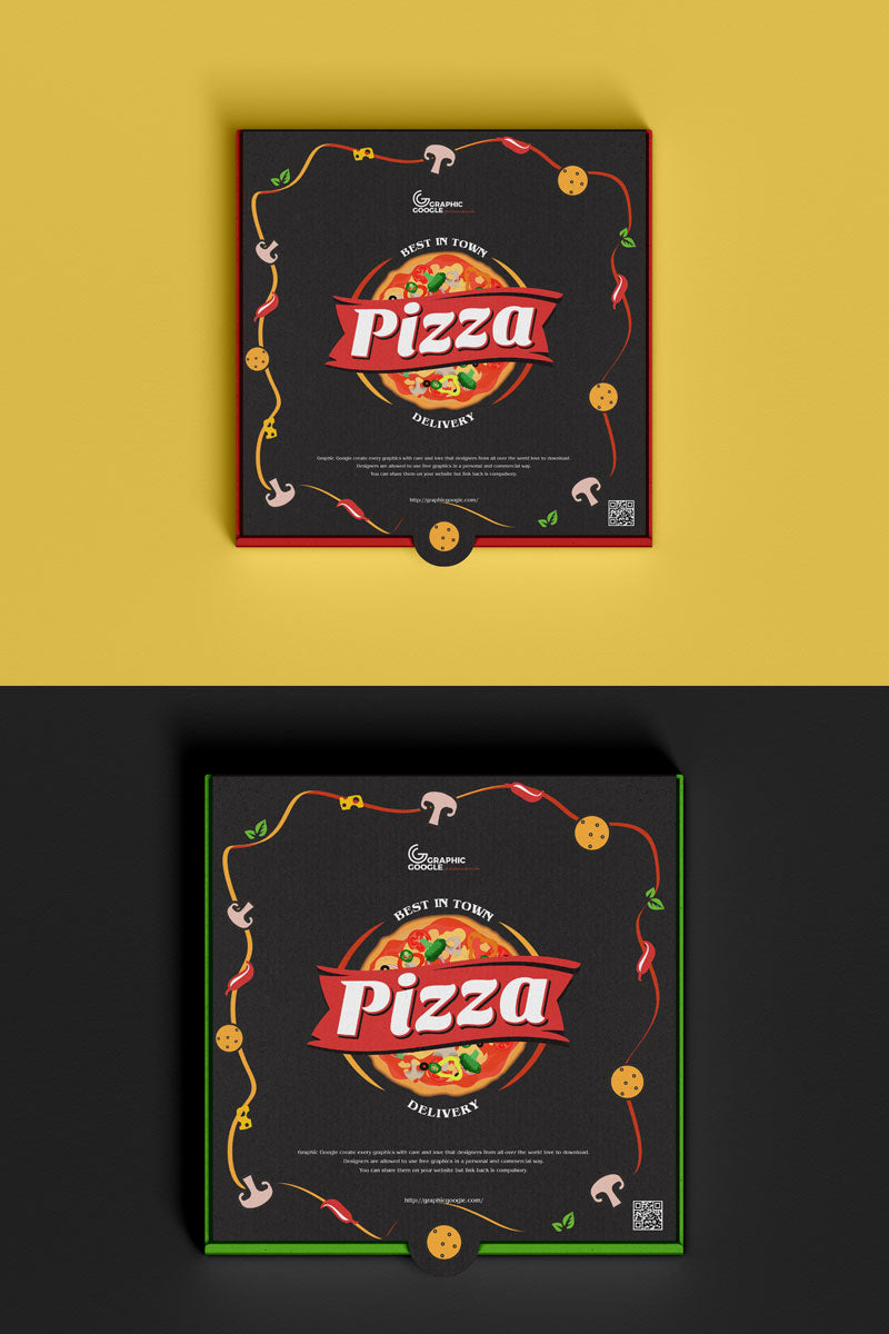 Free Packaging Pizza Box Mockup Psd