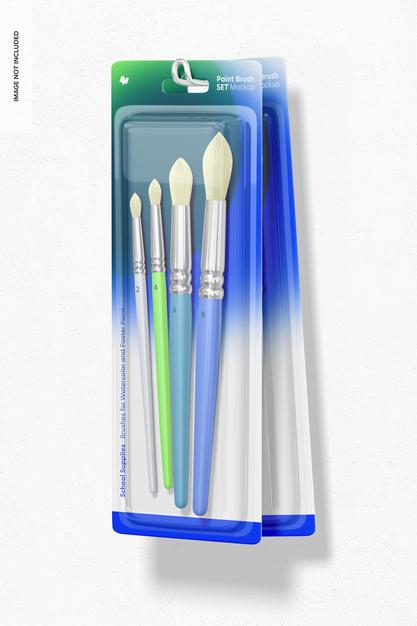 Free Paint Brush Set Mockup, Hanging Psd