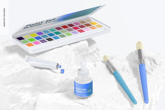 Free Paint Set Mockup Psd