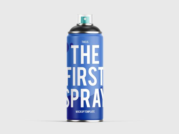 Free Paint Spray Can Mockup Psd