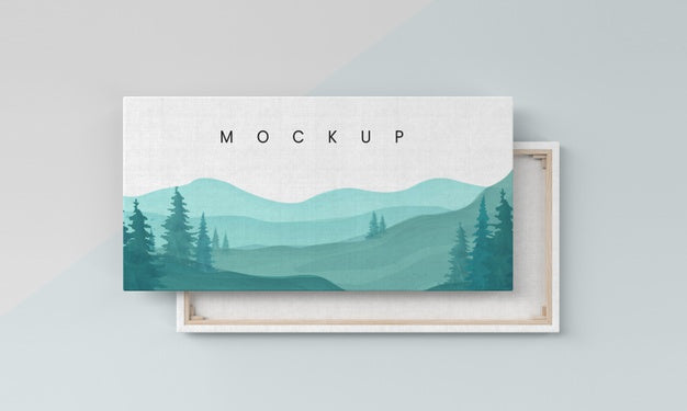 Free Painting Canvas Mock With Linen Fabric Psd