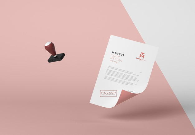 Free Paper And Seal Mock-Up Arrangement Psd