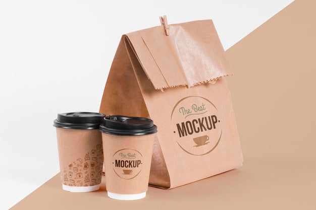 Free Paper Bag Concept With Mock-Up Psd