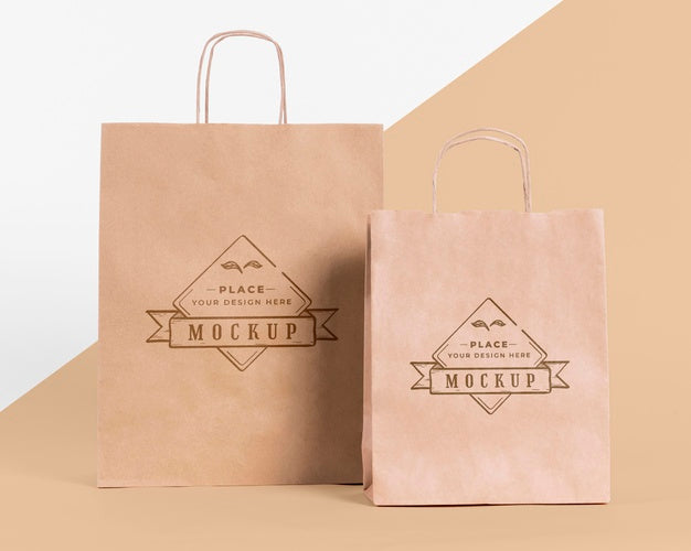 Free Paper Bag Concept With Mock-Up Psd