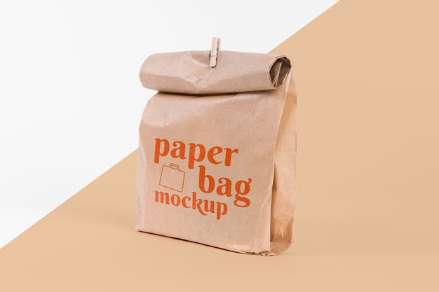 Free Paper Bag Concept With Mock-Up Psd