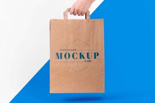 Free Paper Bag Concept With Mock-Up Psd