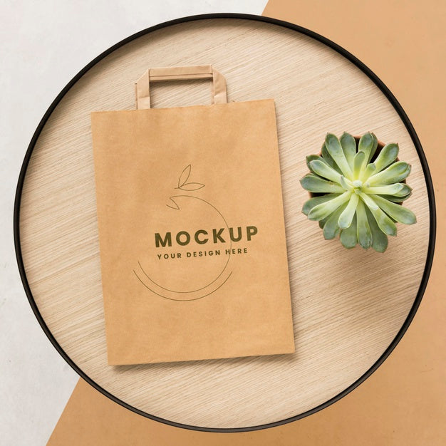 Free Paper Bag Concept With Mock-Up Psd