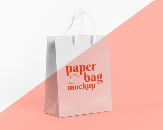 Free Paper Bag Concept With Mock-Up Psd