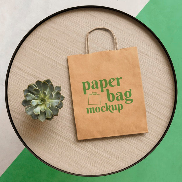 Free Paper Bag Concept With Mock-Up Psd