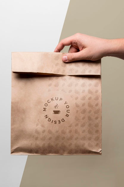 Free Paper Bag With Coffee Mock Up Psd